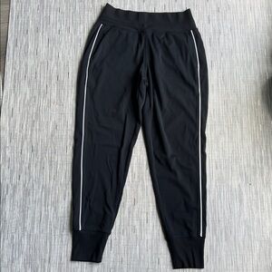 Athleta Venice High Rise Track Stripe Jogger | Black/White XS